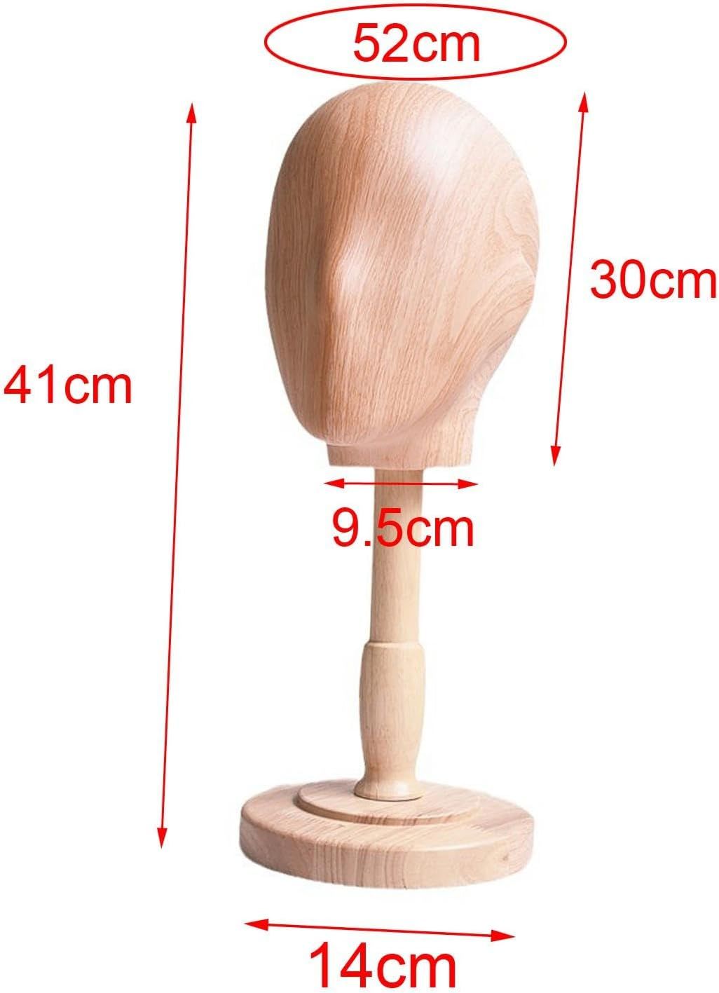 Amagogo Wooden Mannequin Head Stand for Hats Caps,Wig Head Holder Prop Detachable Wood Stand for Shop Styling Hanging Wig Wig Making