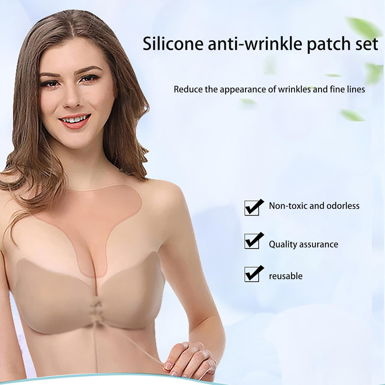 Volksrose Reusable Silicone Wrinkle Patches for Face & Chest & Neck &ndash; Forehead, under Eye Anti-Wrinkle Patches, Smooth Fine Lines & Lift Skin, Overnight Invisible Smoothing Gel Mask, Anti-Aging Pads image number 2
