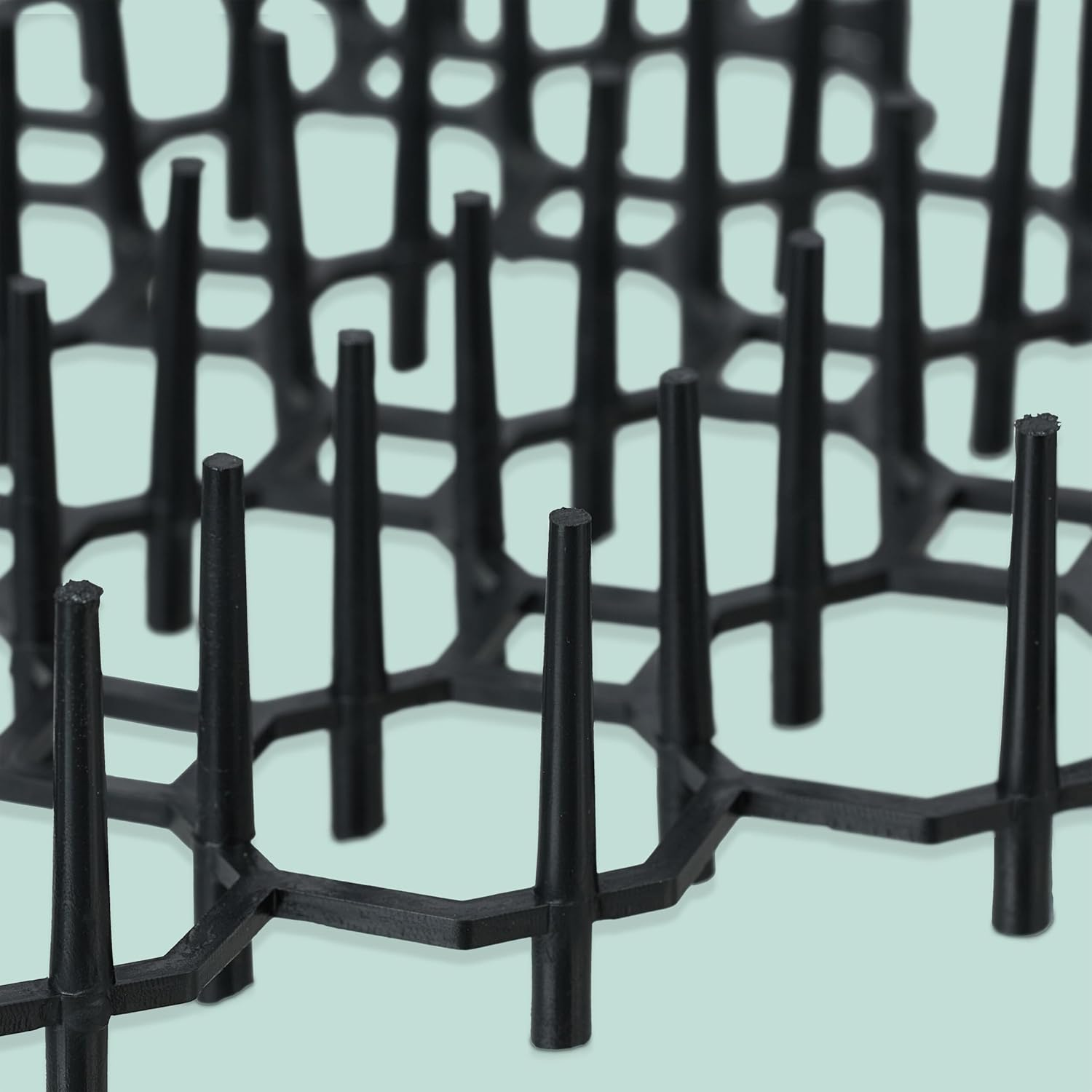 Relaxdays Thorn Grid, Set of 6, Marten & Cat Repellent, Protection for Beds, Plants, Plastic, Spiked Mat, Black image number 4