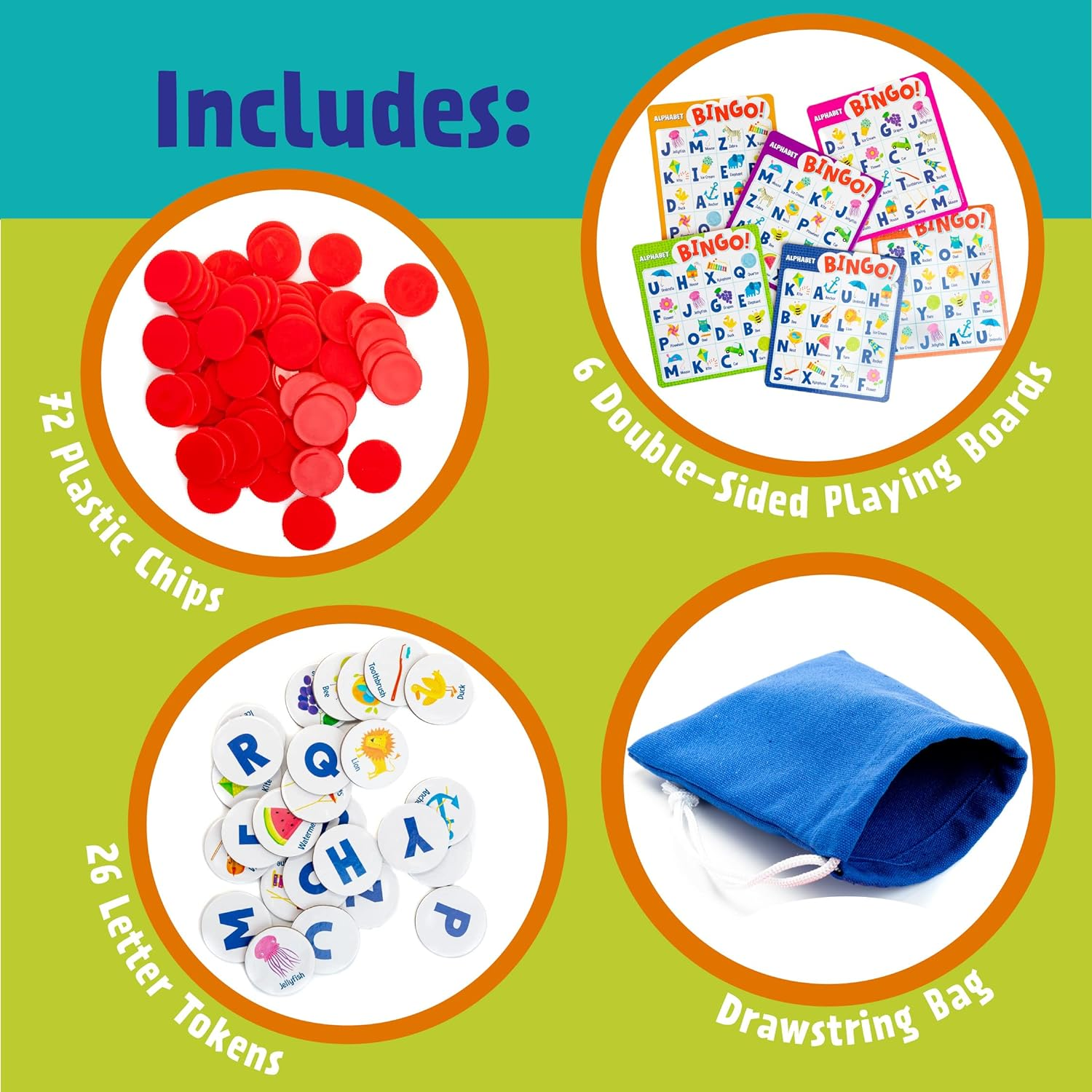 Peaceable Kingdom Alphabet Bingo Board Game for Kids Aged 4 and Up image number 3