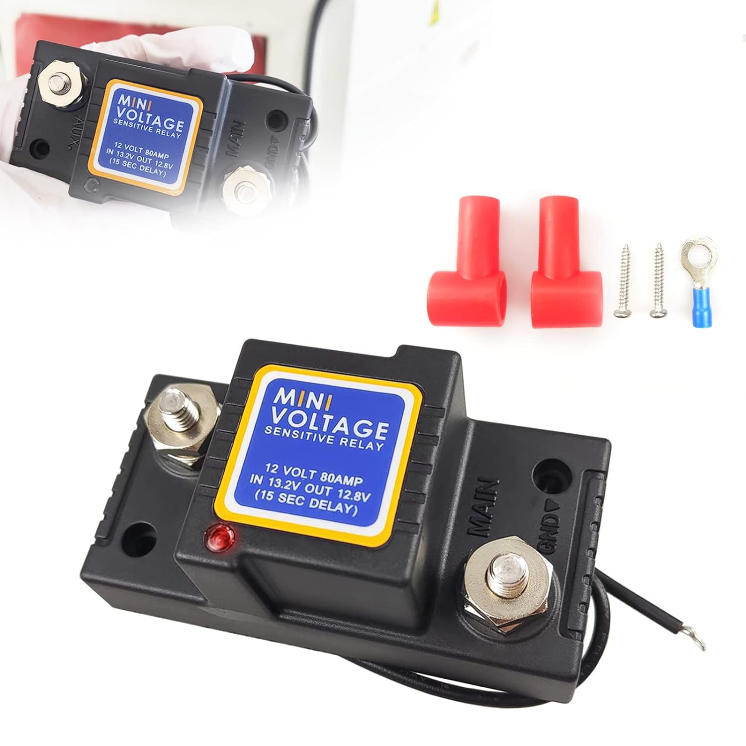 Dual Battery Isolator 12V 80Amp, Voltage Sensitive Relay VSR, Compatible with Polaris John Deere Yamaha Kawasaki Honda All Brands of UTV ATV Motorcycle, Not Fit for Lithium Batteries image number 2