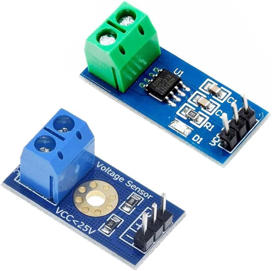 5Pcs ACS712 30A Hall Effect Current Module + 5Pcs Voltage Module DC0-25V Voltage Tester Terminal Sensor image number 2