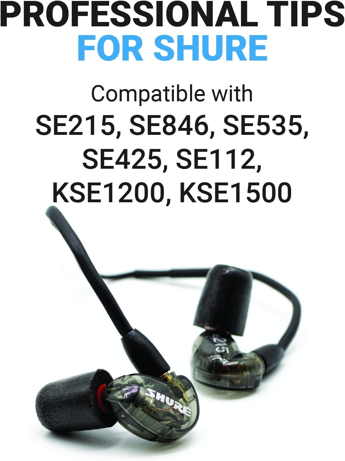 Comply Professional Series Memory Foam Tips for All Shure Earbuds (Medium, 3 Pairs) image number 2