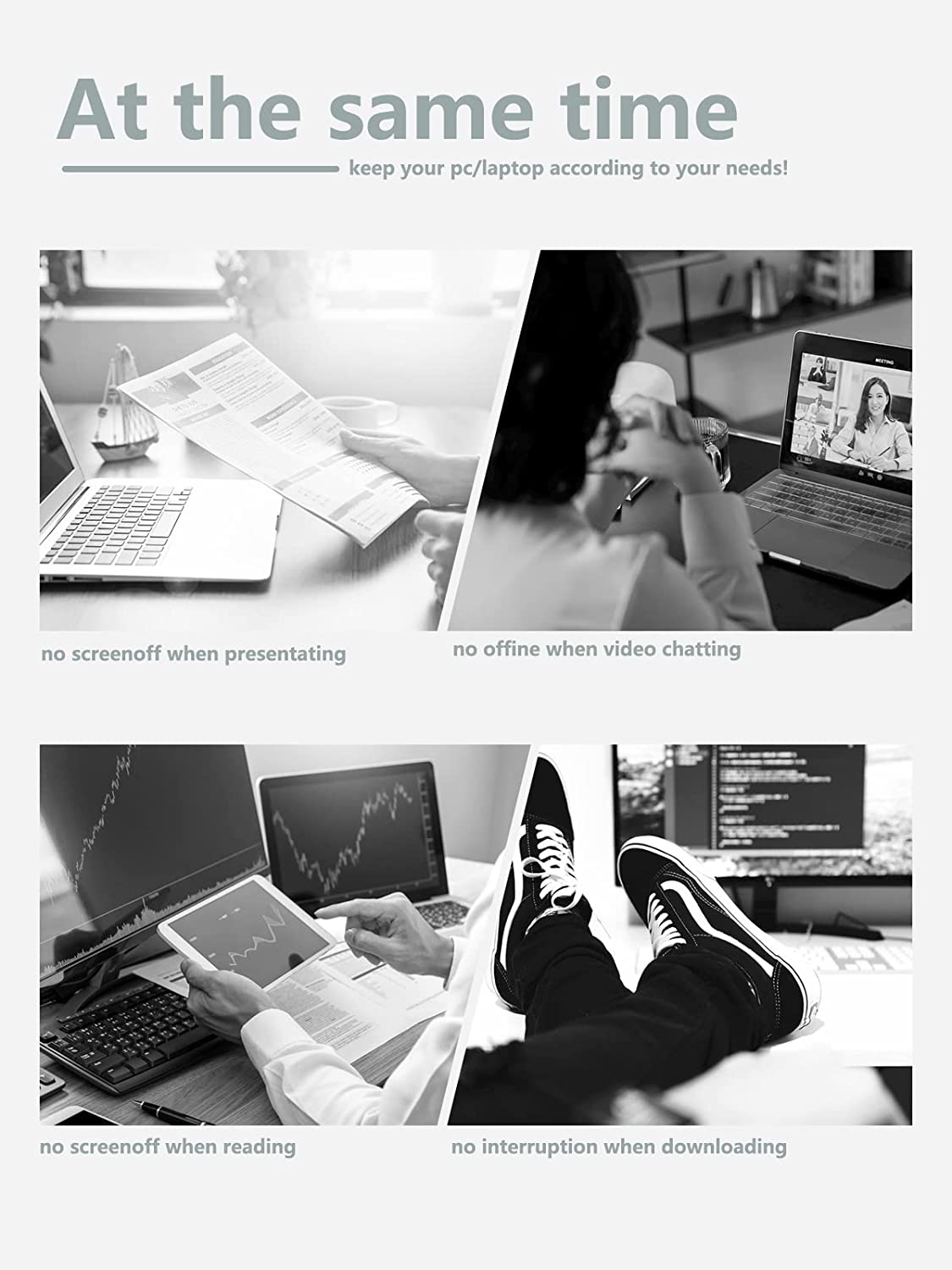 Geyes Mouse Jiggler USB, Undetectable Mouse Mover Device Has Two Swing Modes Jiggle and Multi-Track,Keeps for Computer/Laptop Awake, Driver-Free, Plug-Play，With Switch (Metal Black 2 Pcs)