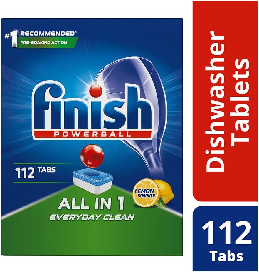 Finish Powerball All in One Dishwasher Tablets, Lemon Sparkle, 112 Tablets image number 3