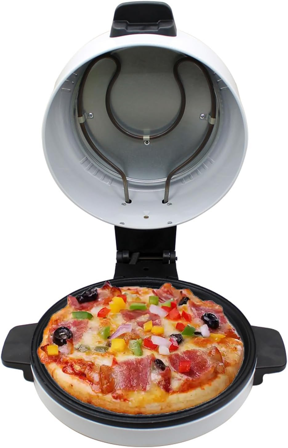Electric Pizza Maker Countertop Pizza Oven 12 Inch Arabic Bread Maker Machine for Home, 2000W Portable Hot Stone Pizza Cooker Non-Stick Heating Plate Fit for Steak, Pancake, Nachos, Fajitas, Omelettes image number 3