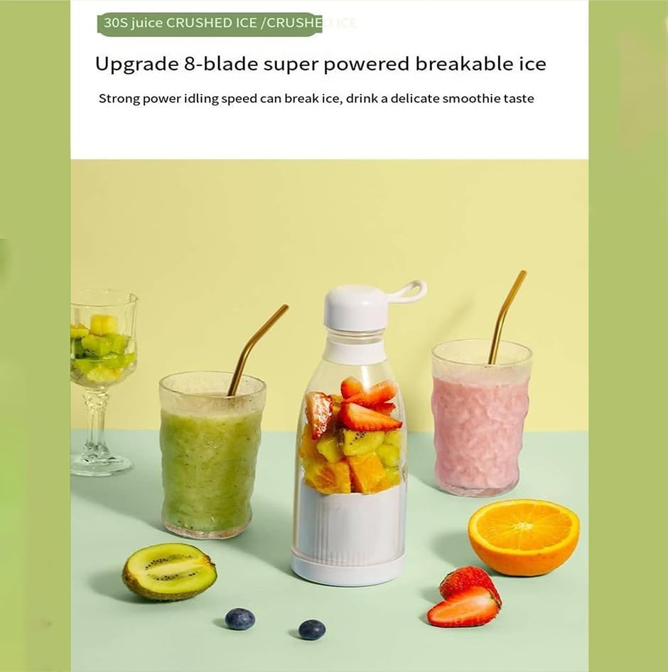 Portable Juice Blenders for Smoothie USB Rechargeable Mini Juicer Machines Extractor Household Fruit Mixer Small Cup 300Ml Personal Travel Outdoors image number 4
