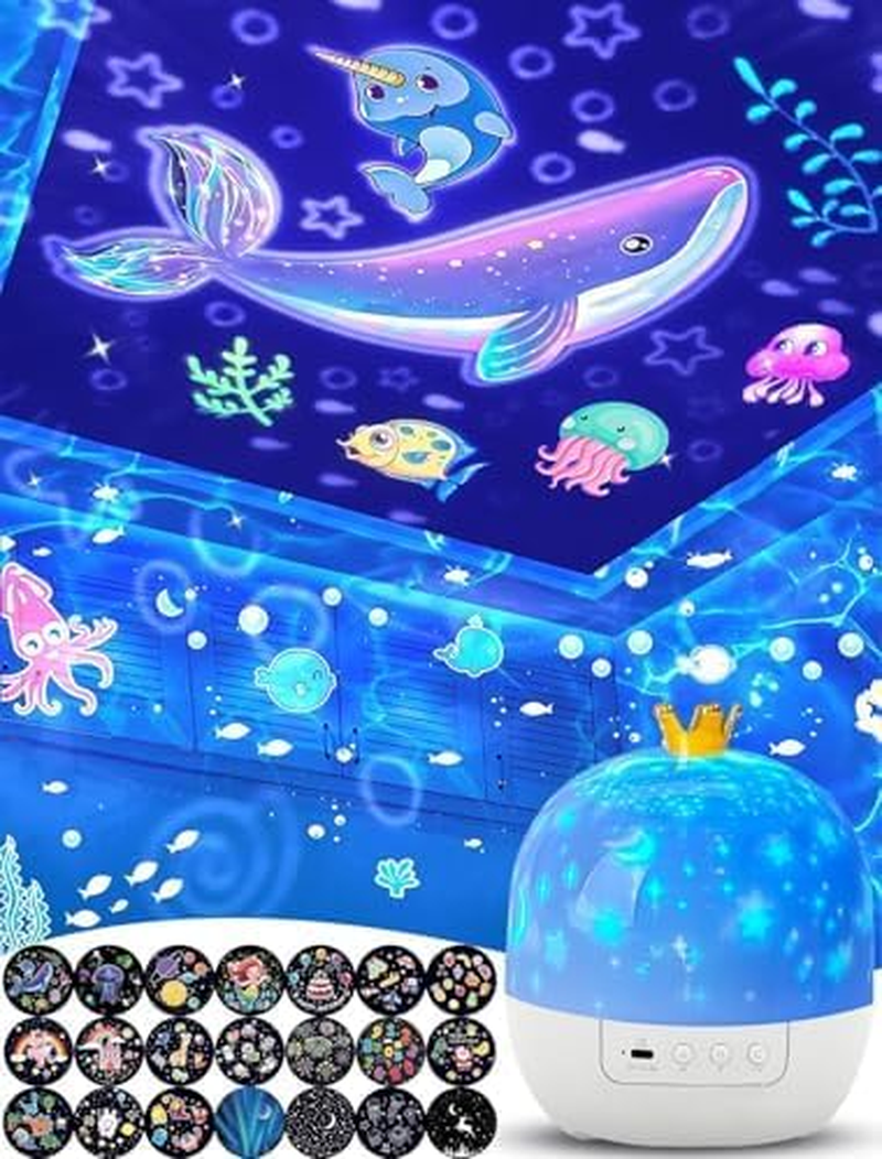Night Light Projector with Star Galaxy Effect, 21 Film Sets, 360&deg; Rotation, Dimmable, Kids Room Ceiling Decor image number 1
