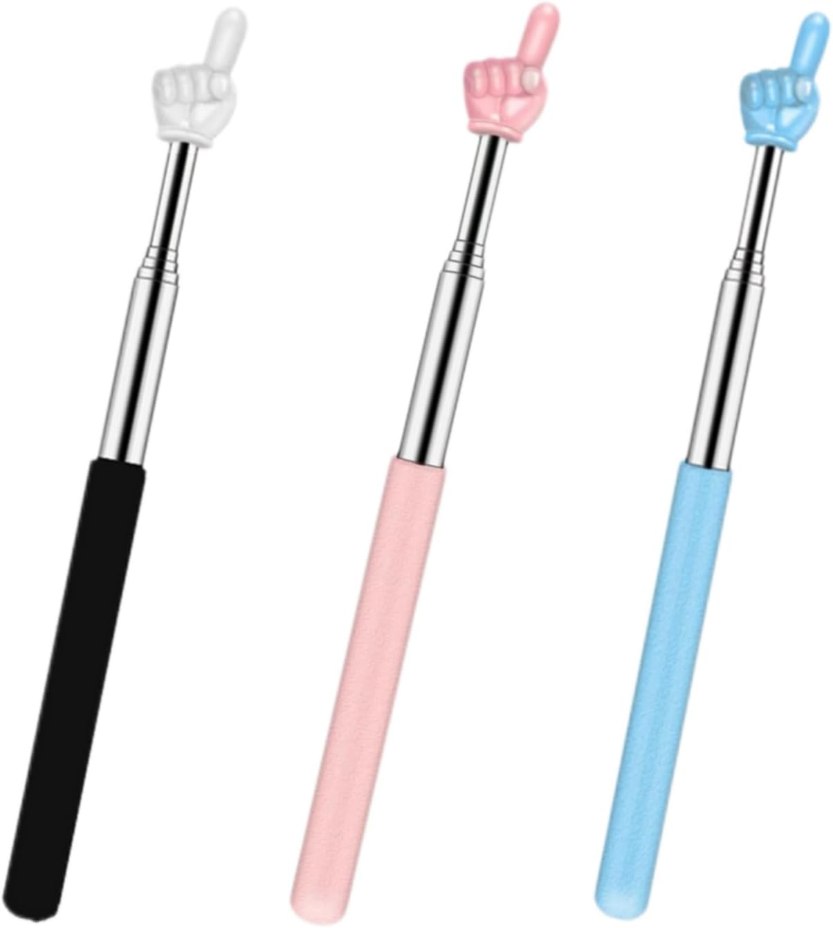 10PCS Children Finger Reading Stick Pointer Kindergarten Student Teacher Teaching Reading Picture Book Finger Shape Mini Pointer Stick (B-Macaron)