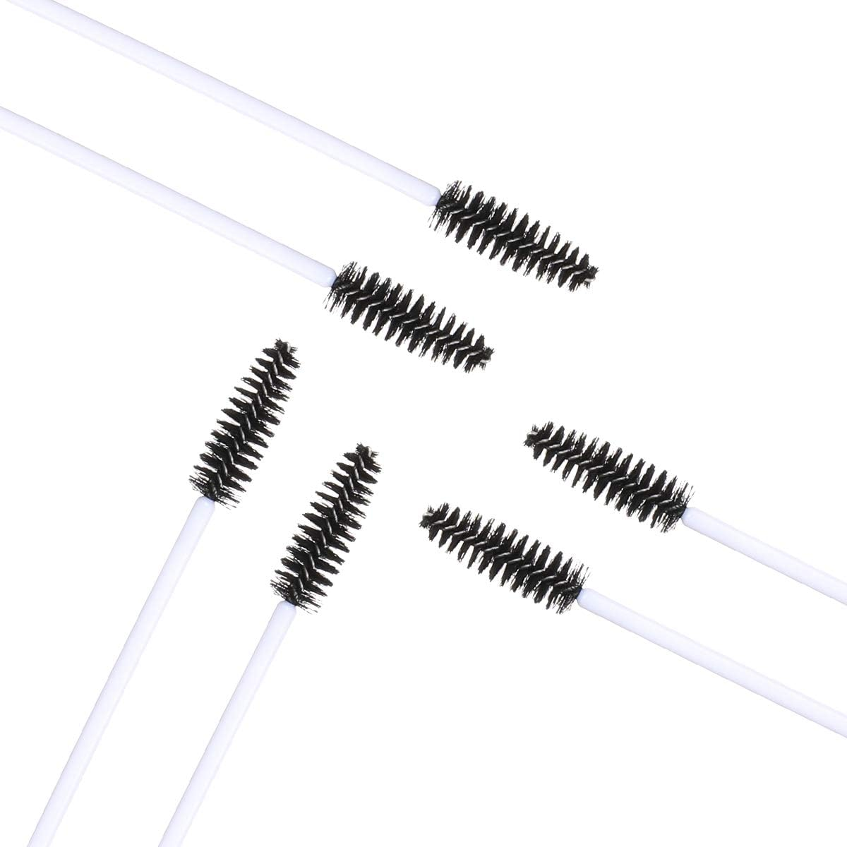 Akstore 100 PCS Disposable Eyelash Brushes Mascara Wands Eye Lash Eyebrow Applicator Cosmetic Makeup Brush Tool Kits (White-Black) image number 4