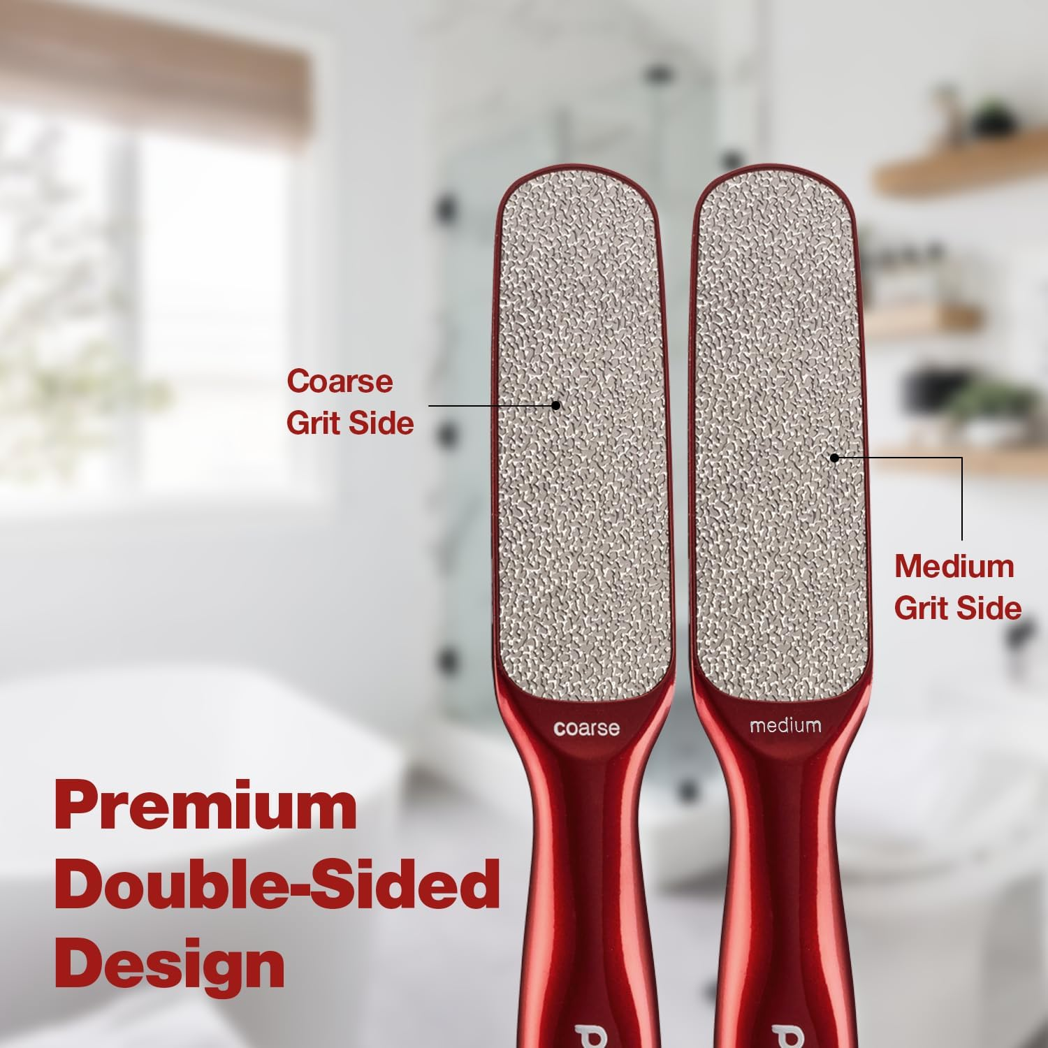 Probelle 2-Sided Hypoallergenic Nickel Foot File for Callus Trimming and Callus Removal (Red) image number 6