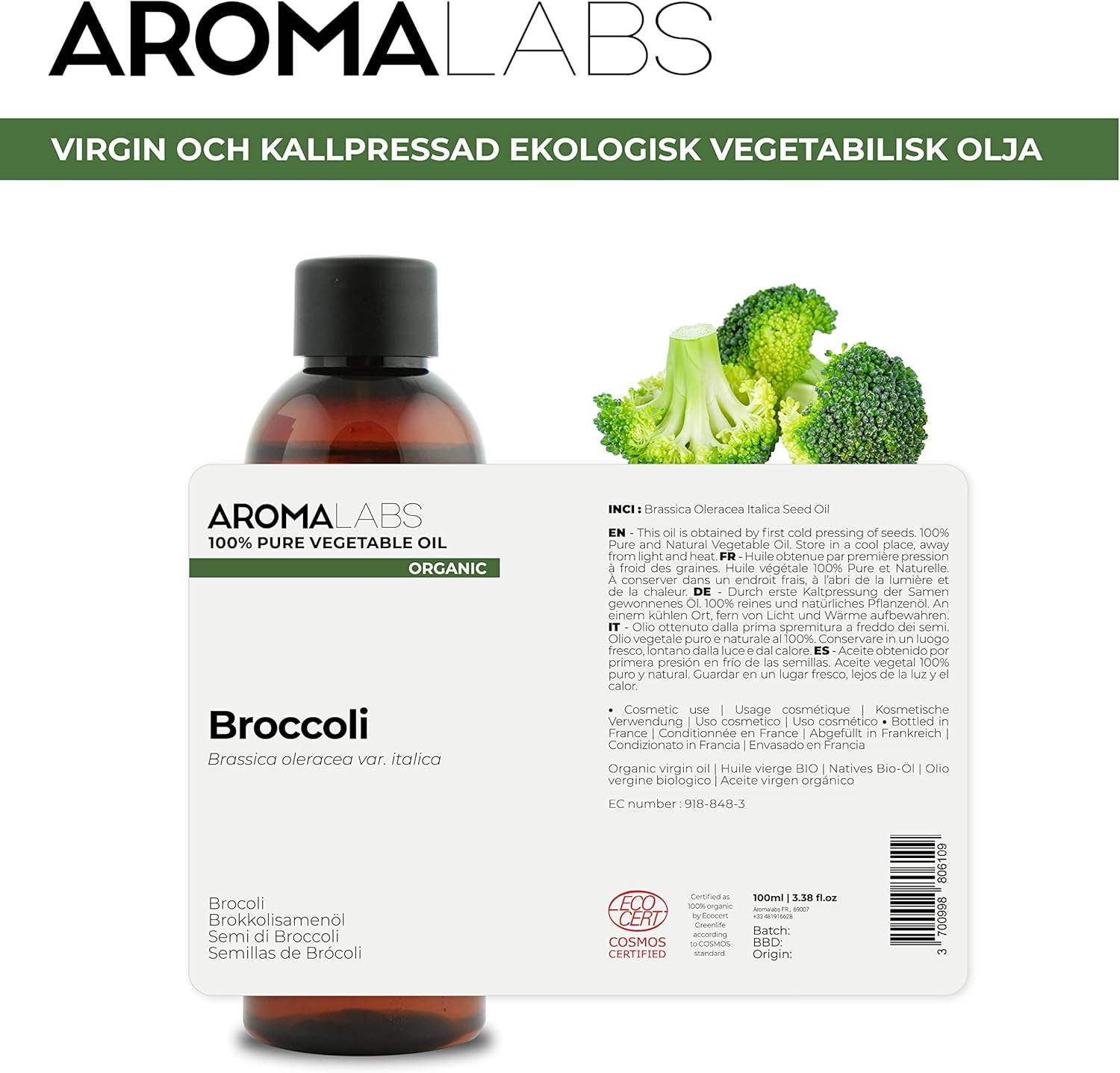 100% Organic Cold Pressed Broccoli Oil - 100Ml - Pure, Natural, from Organic Farming - Aroma Labs image number 4
