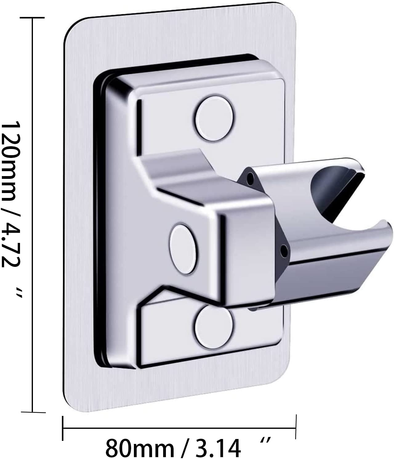 CANLENPK Self Adhesive Shower Head Holder, 360&deg; Adjustable Handheld Shower Wand Holder, Strong Adhesive Shower Mounting Bracket No Drilling Wall Mount Bracket (Black)