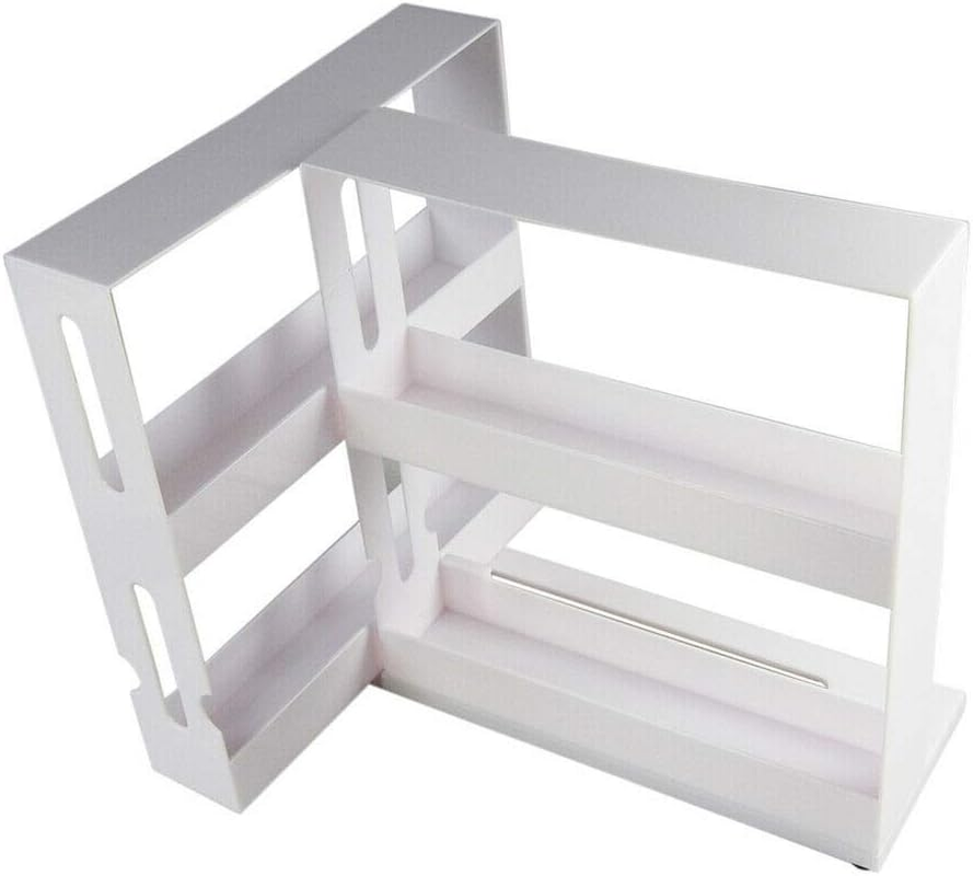 AUSTOCK Slide Out White Swivel Spice Rack Holder Organizer, 28Cm X 27Cm X 10Cm, Holds 20 Bottles, Fits Standard Bottles, No Installation Required, Kitchen Cabinet Space Saver image number 1
