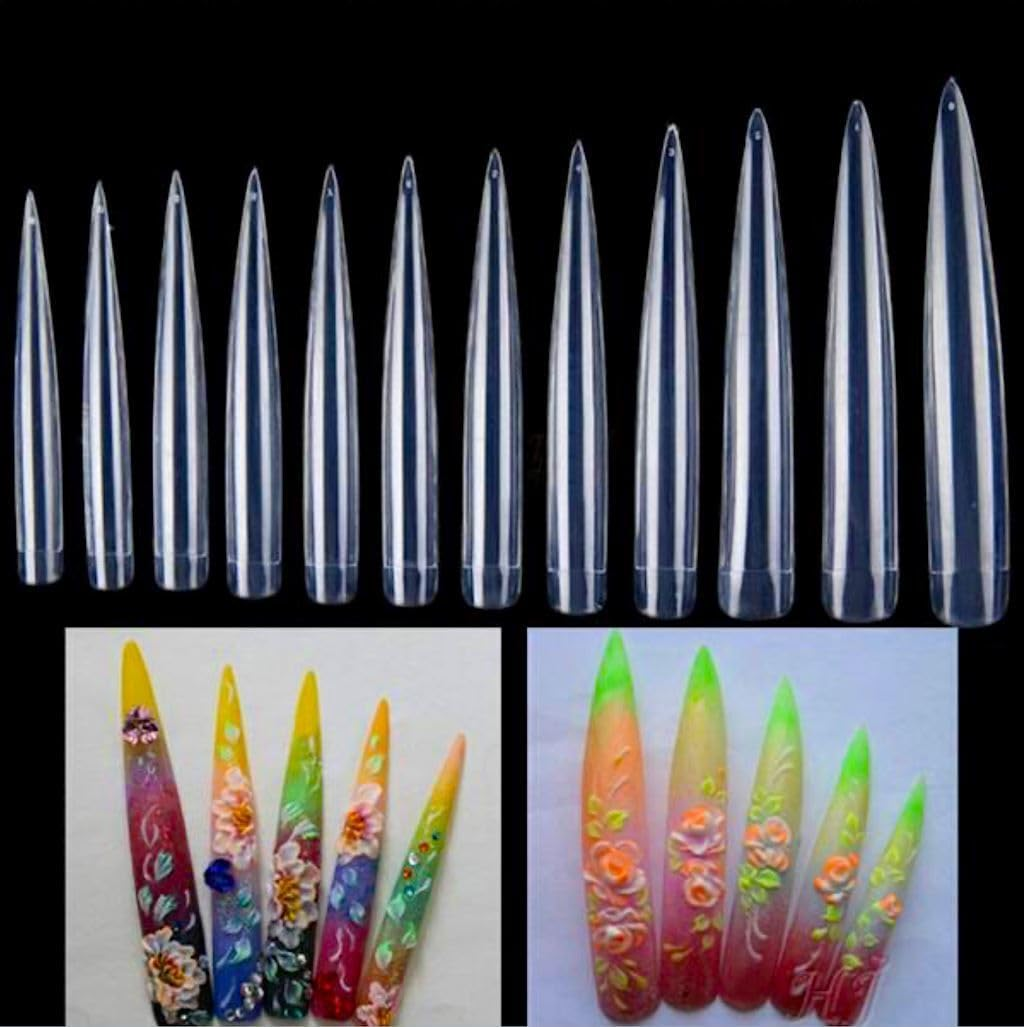 Extra Long Stiletto Nail Tips 10Pcs image number 2