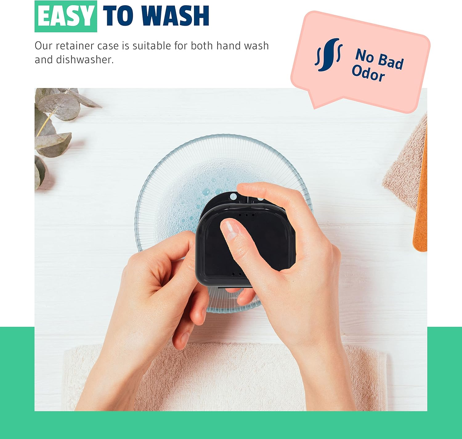 Retainer Case - Pack of 2 - Odorless Mouth Guard Case-Retainer Holder-Ventilated, Durable & Hygienic Night Guard Case for Carrying and Protecting Braces, Partial Dentures & Aligners-3.14 X 3.14 X 1.1