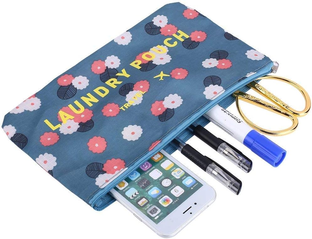 Go2Buy 6Pcs Travel Luggage Organizer Set Backpack Storage Pouches Suitcase Packing Bags (Blue Flower) image number 2