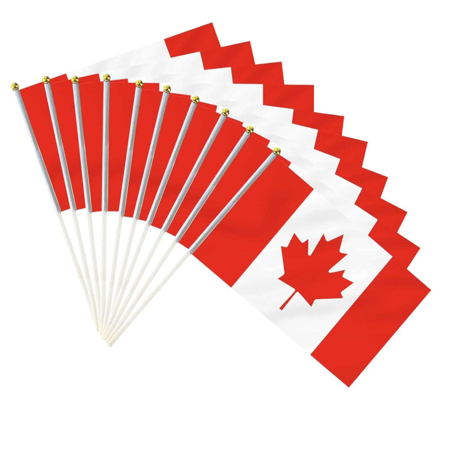 10 PCS Handheld Canada Flag,8.5&times;5.5 Inch Hand Held Mini Canadian Flags Banner for Indoor Outdoor Parade Waving the Tlag and Shouting image number 2