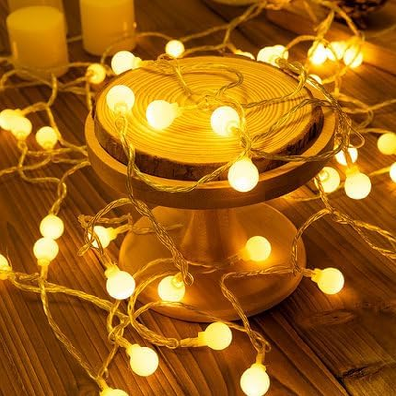 Fairy Lights Battery Operated 33Ft 80 LED Globe String Lights, Lighting Modes for Indoor Outdoor Bedroom Christmas Halloween Decor - Warm White image number 4