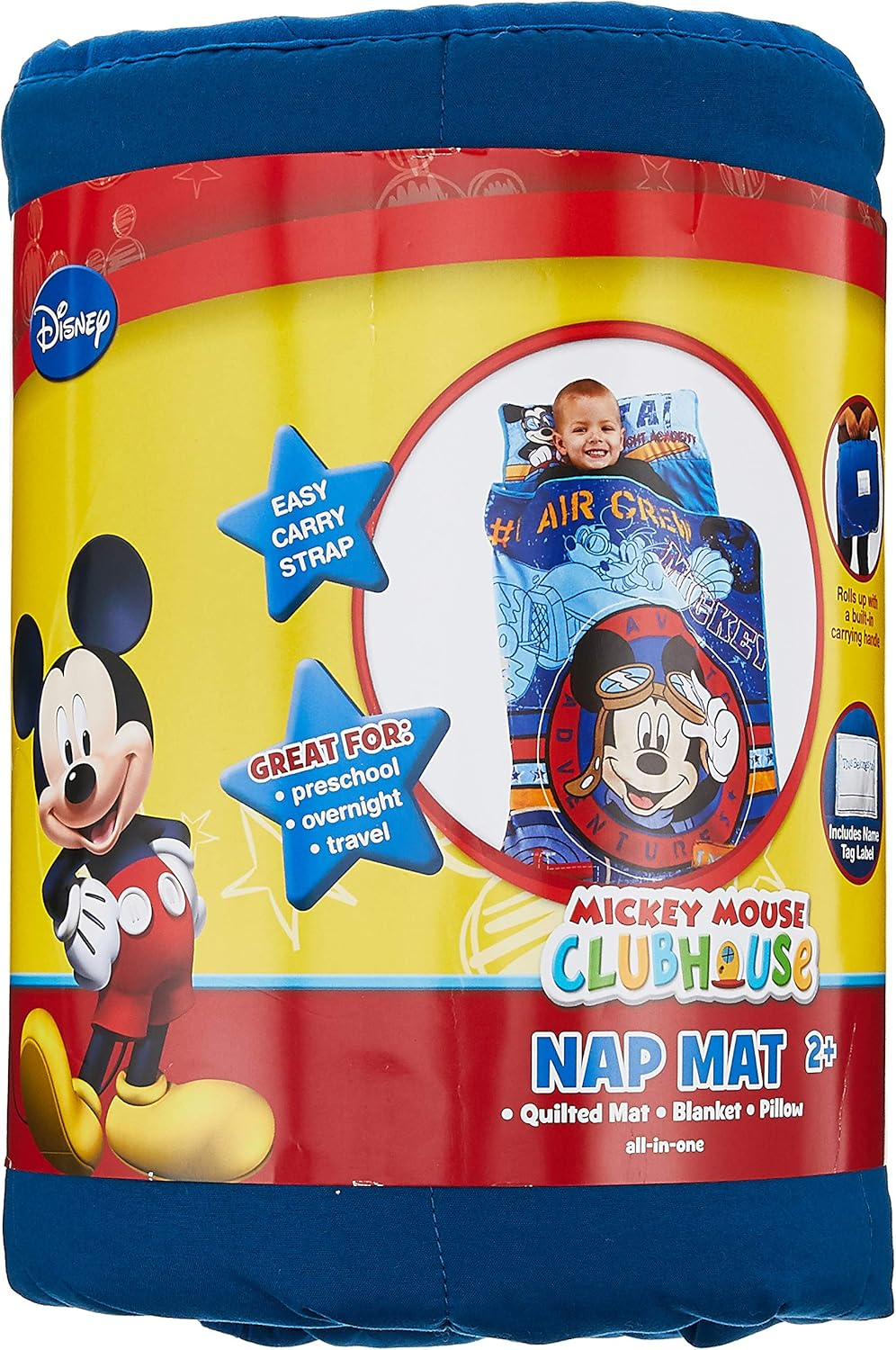 Disney Mickey'S Toddler Rolled Nap Mat, Flight Academy image number 5