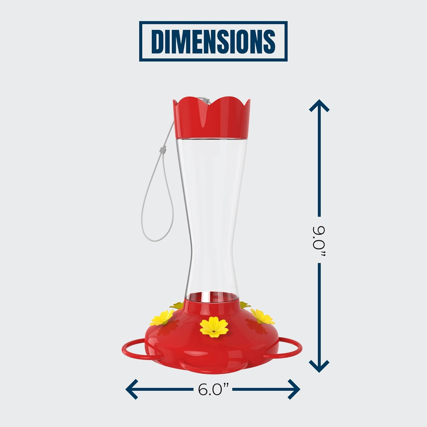 MEKKAPRO Two-Pack Outdoor Hummingbird Feeder Made from Glass, 10Oz, Hanging 5 Nectar Feeding Stations, Bright Red, Backyard Feeder (10 Ounce - 2 Pack)