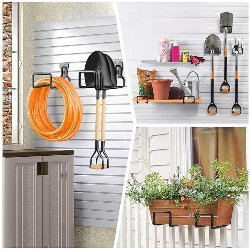 2Pack Heavy Duty Metal Garden Hose Holder Wall Mount - Durable Water Hose Reel with Hooks for Garage, Outdoor Use - Holds up to 150Ft image number 5