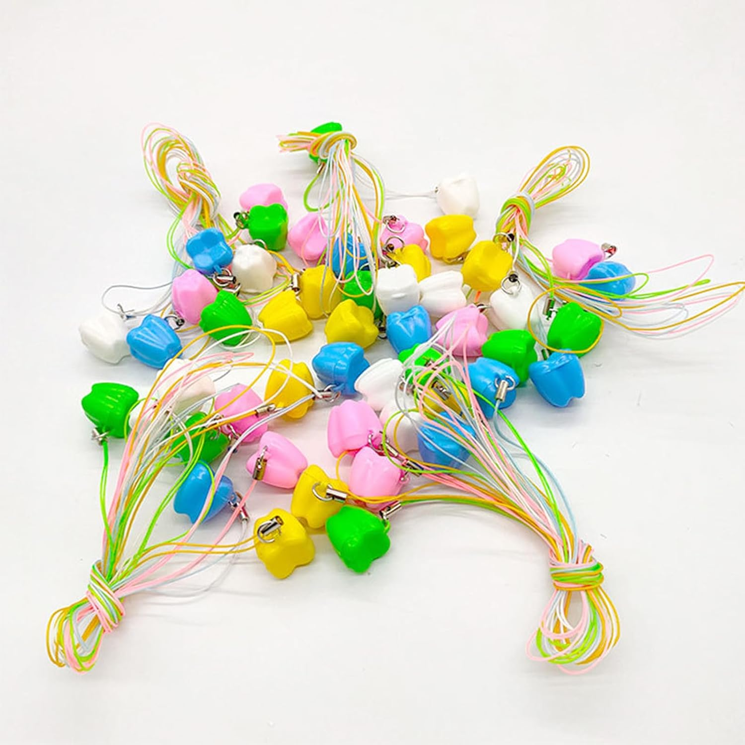 Supkeyer 30Pcs Lost Teeth Saver Necklace Organizer, Baby Milk Tooth Storage Box Tooth Necklace for Lost Teeth Organizer, Multicolor Teeth Storage Case Holders Portable Container image number 1