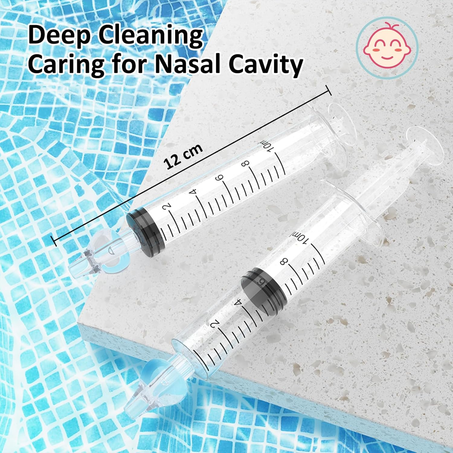 Irrigatore Nasal, Siringa per Lavaggi Nasali Bambini 10 Ml, Siringhe Lavaggi Nasali with Punta in Silicone Morbido, Irrigazione Nasal Riutilizzabile Portatile Aspiratore Nasal image number 1