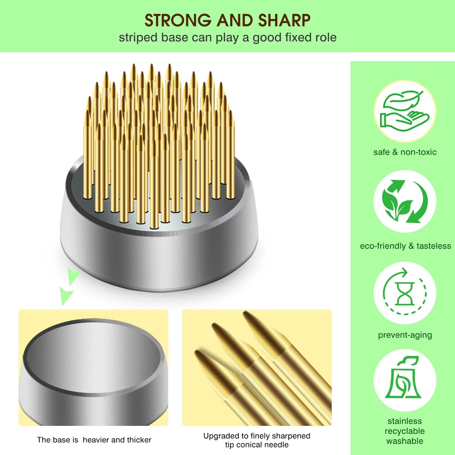 12Pcs Kenzan Ikebana Flower Frogs, Japanese Mini Kenzan Pin Frog 23Mm/0.9Inch Diameter Floral Ikebana Flower Arranger Pin Holder for Small Vase image number 6