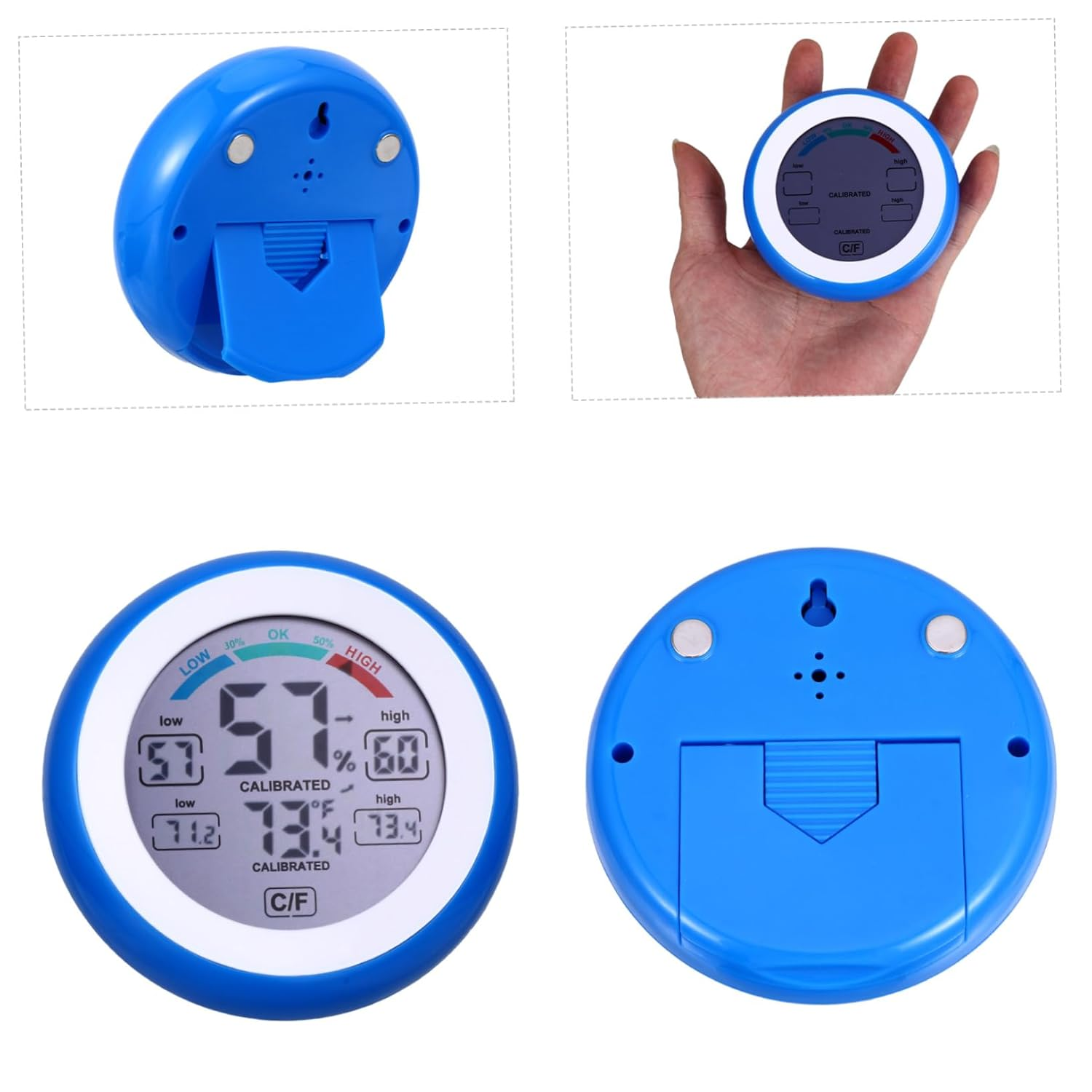 Yardwe Multi-Functional Digital Temperature Gauge and Indoor Hygrometer with Touchscreen round Display High Precision Humidity for Office Bedroom Greenhouse Bracket Switchable Units image number 6