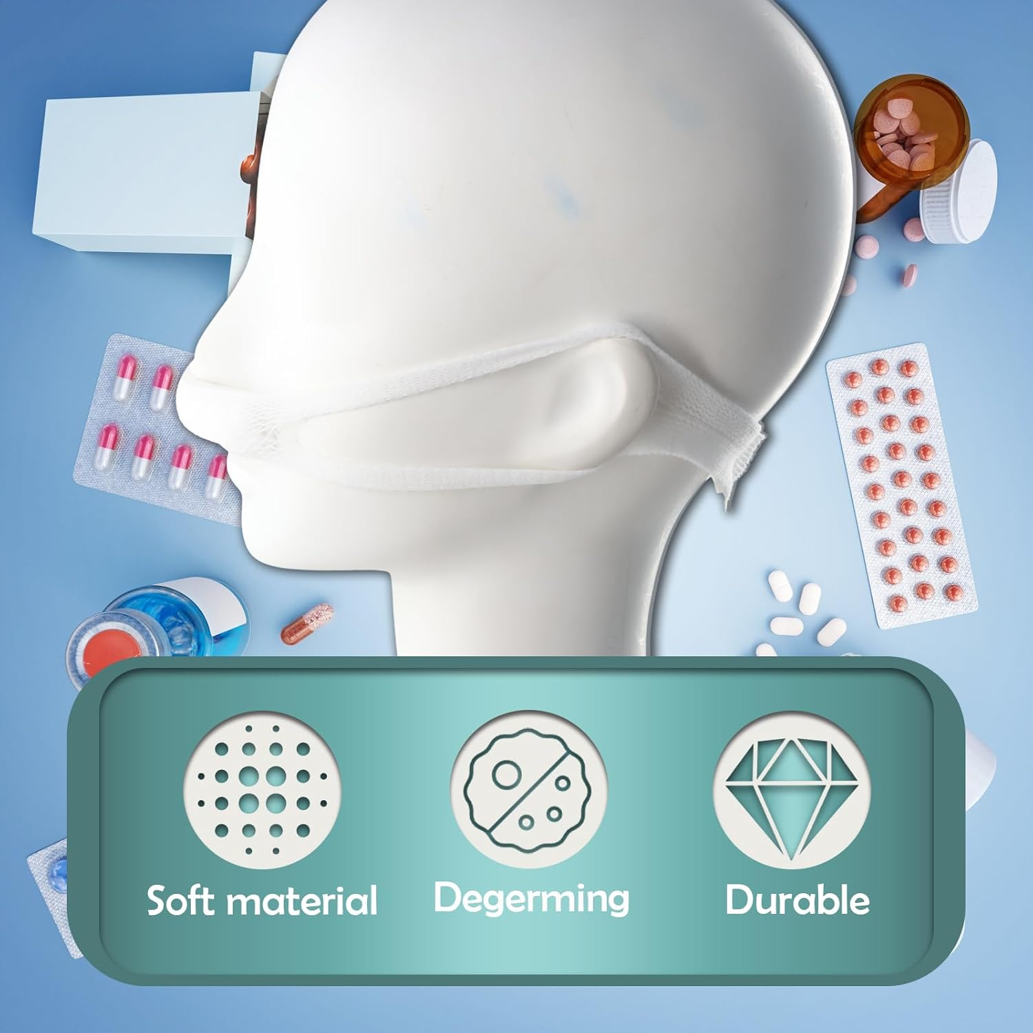 20Pcs Elastic Adjustable Nasal Bandage Set | Comfortable & Easy to Use | Absorbent Gauze for Effective Dressing Care | Bandage for Fixing Dressings