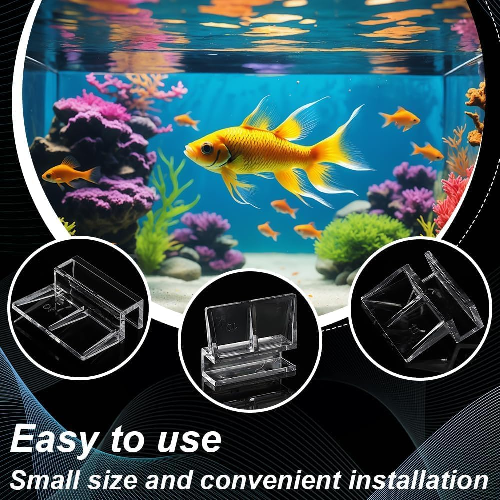 Acrylic Aquariums Fish Tank Glass Cover Clips, 16Pcs Clear Fish Tank Glass Cover Clips, Fish Tank Lid Clear Acrylic Aquarium Cover Support Clamps, 10Mm Thick - Transparent, 10Mm image number 2