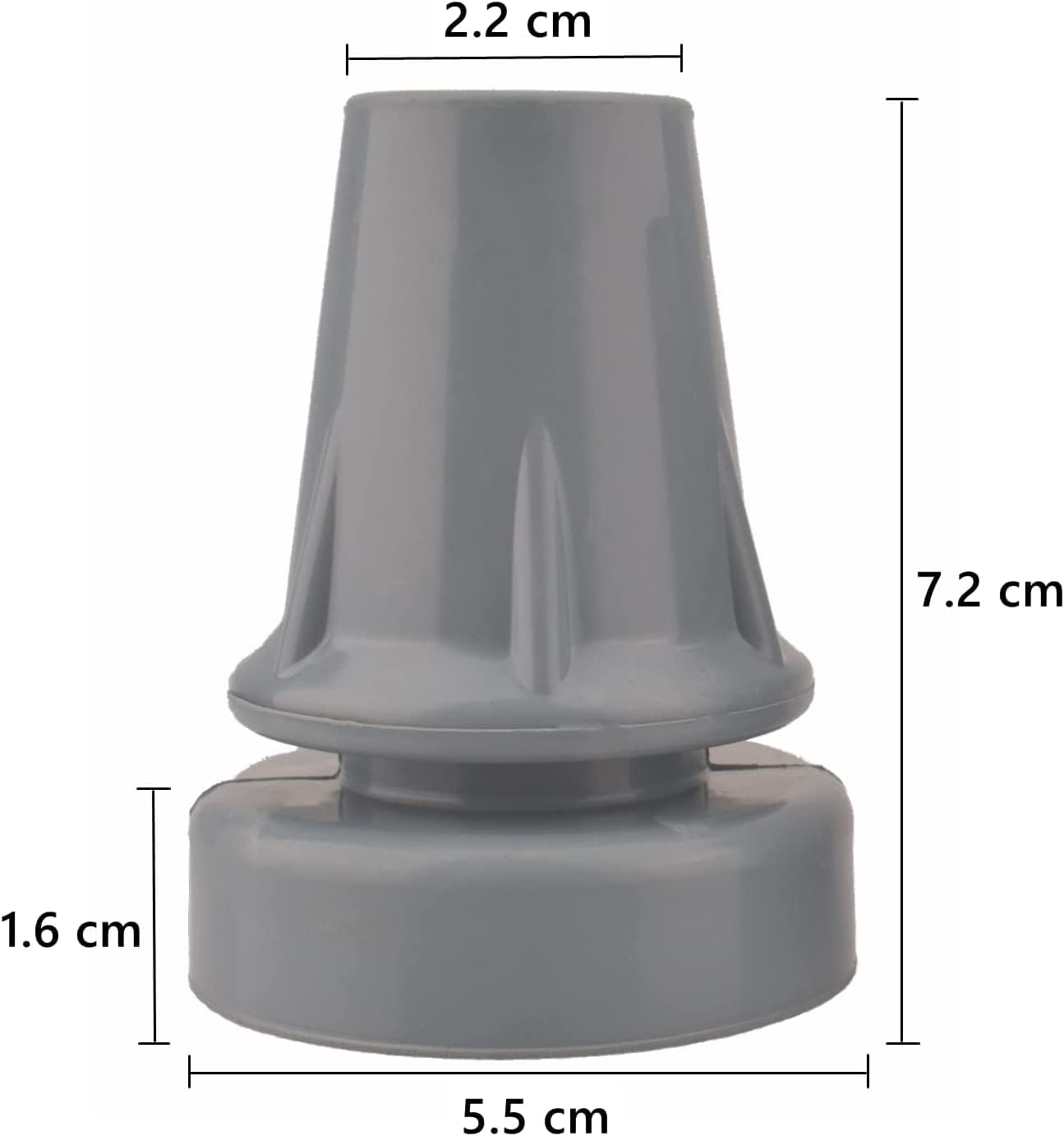 Crutch Tips Anti-Slip Crutch Pad, Crutch Accessories, Replacement Non-Slip Crutch Tips for Crutches, Thickened Natural Rubber Crutch Foot Pads, Gray (2 Pack) image number 2