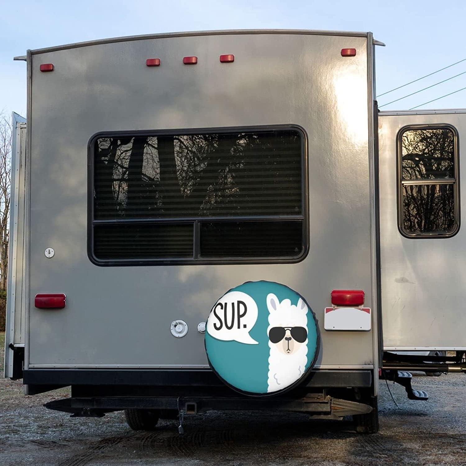 Funny Llama Spare Tire Cover Dust-Proof Wheel Tire Cover Fit Trailer, RV, SUV and Many Vehicle 17 Inch image number 4