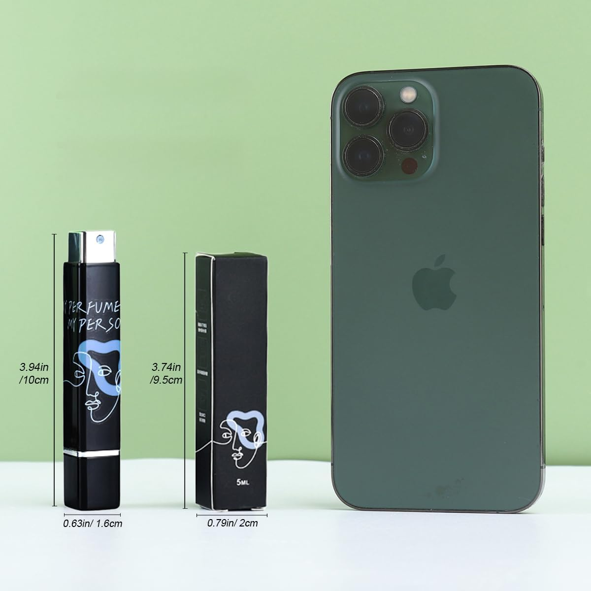 2Pcs Refillable Perfume Atomiser, Travel Spray Bottle Leak Proof, 5Ml Mini Portable Perfume Dispenser for Purse & TSA Carry On, Fine Mist Perfume Bottle Refillable for Women & Men(Black&Blue) image number 2