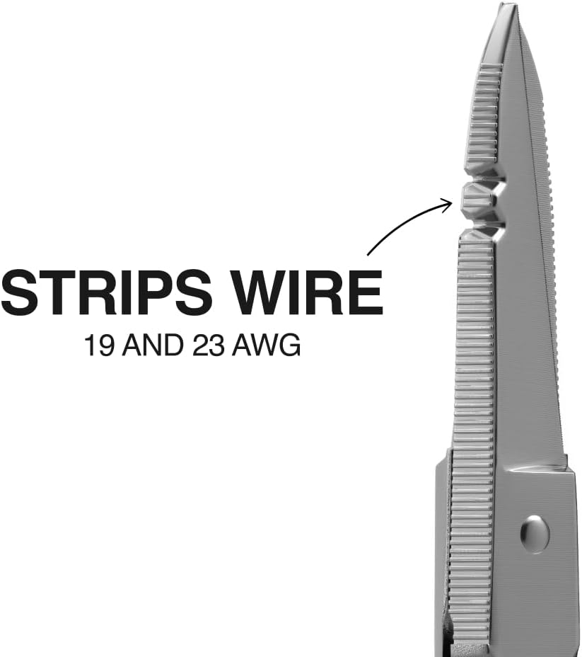 Klein Tools Electrician&rsquo;S Scissors with Wire Stripping Notches, Serrated Blade for Non-Slip Cutting, Cuts 19 AWG & 23 AWG Electrical and Telecom Wire, Made in USA image number 6