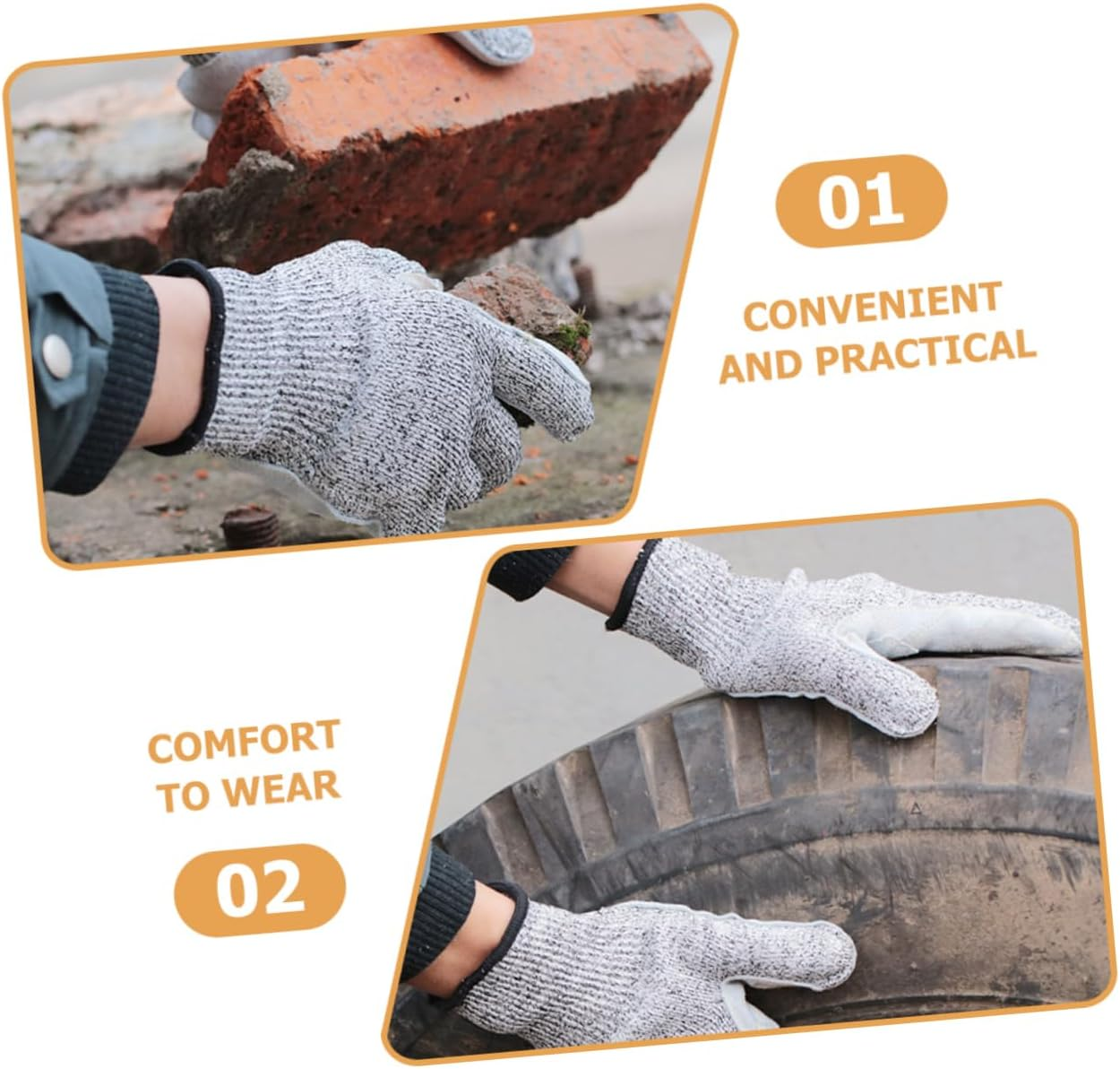 1Pair Collision Gardening Gloves Cut Resistant Wear Resistant Lightweight Outdoor Work Gloves for Gardeners Comfortable Fit for Pruning and Work image number 5