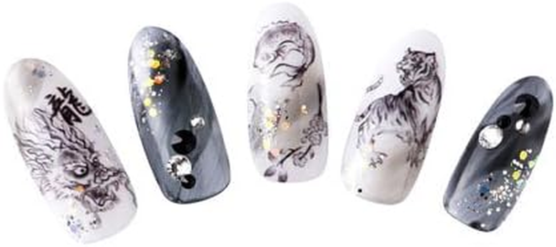 写ネイルプロ ネイルシール タイガー&ドラゴン アート材