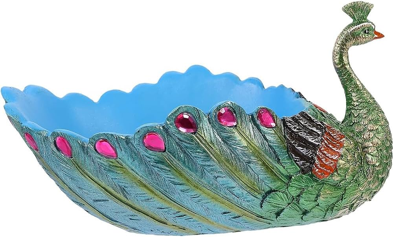 Peacock Flower Pot,Succulents Planter,Plants Pot,Desktop Flowerpot,Resin Statuette,For Home Garden Office Desktop Decoration,With Hole,Shape of Peacock image number 3