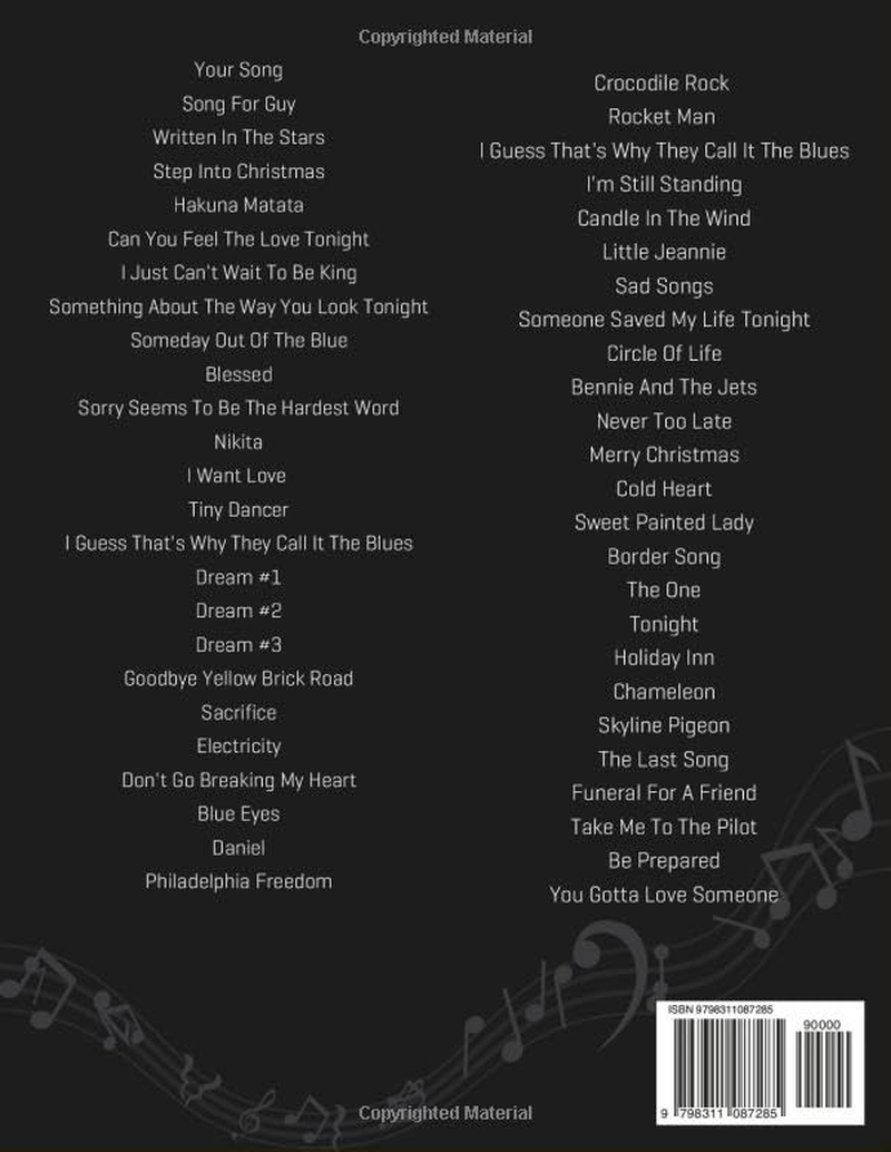 Elton John Piano Music Book: Selection of 50 Greatest Hits for Piano Solo image number 1