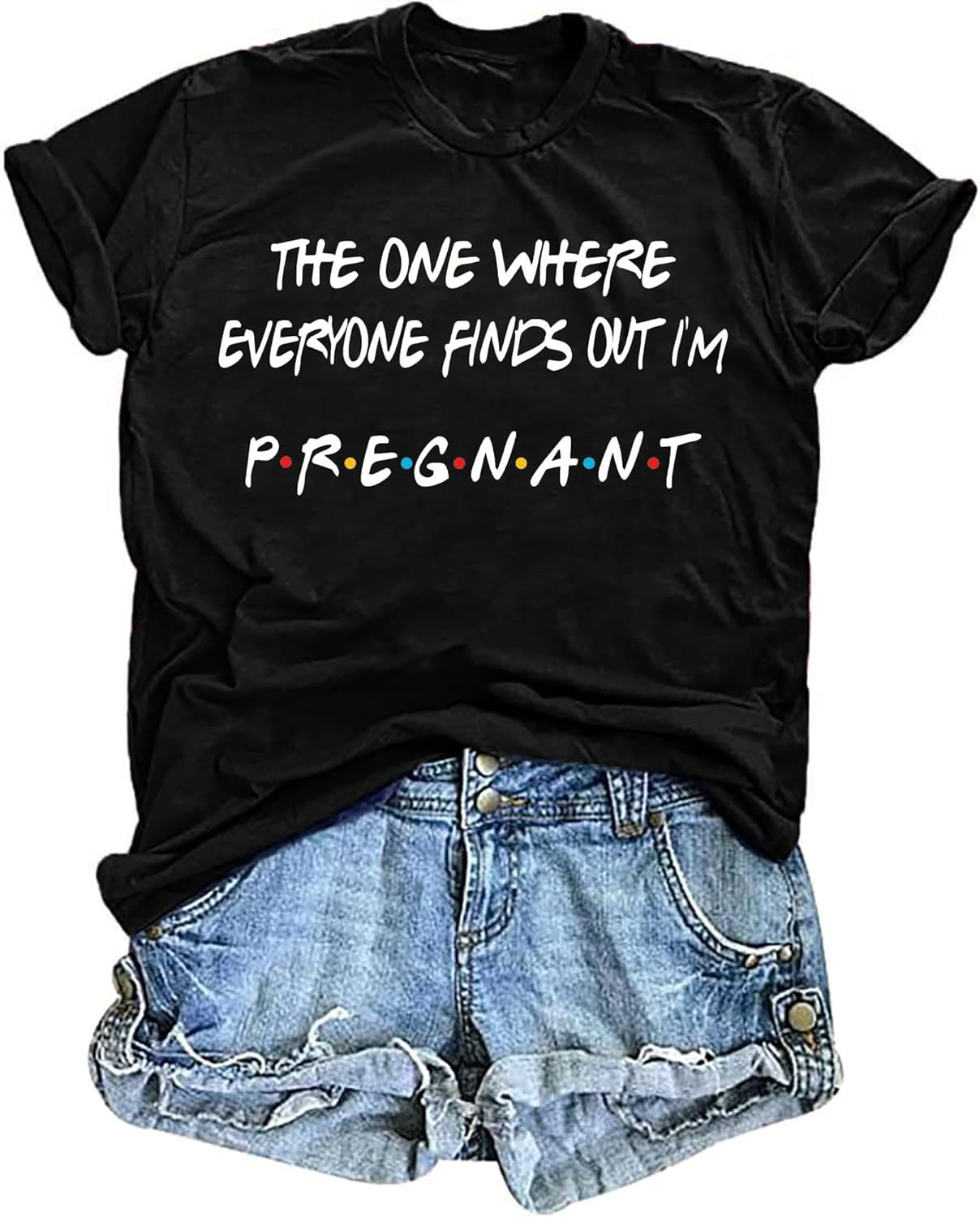 Pregnancy Announcement Shirts Women I'M Pregant T-Shirt Pregnant Mom T Shirt Funny Maternity Letter Print Tees
