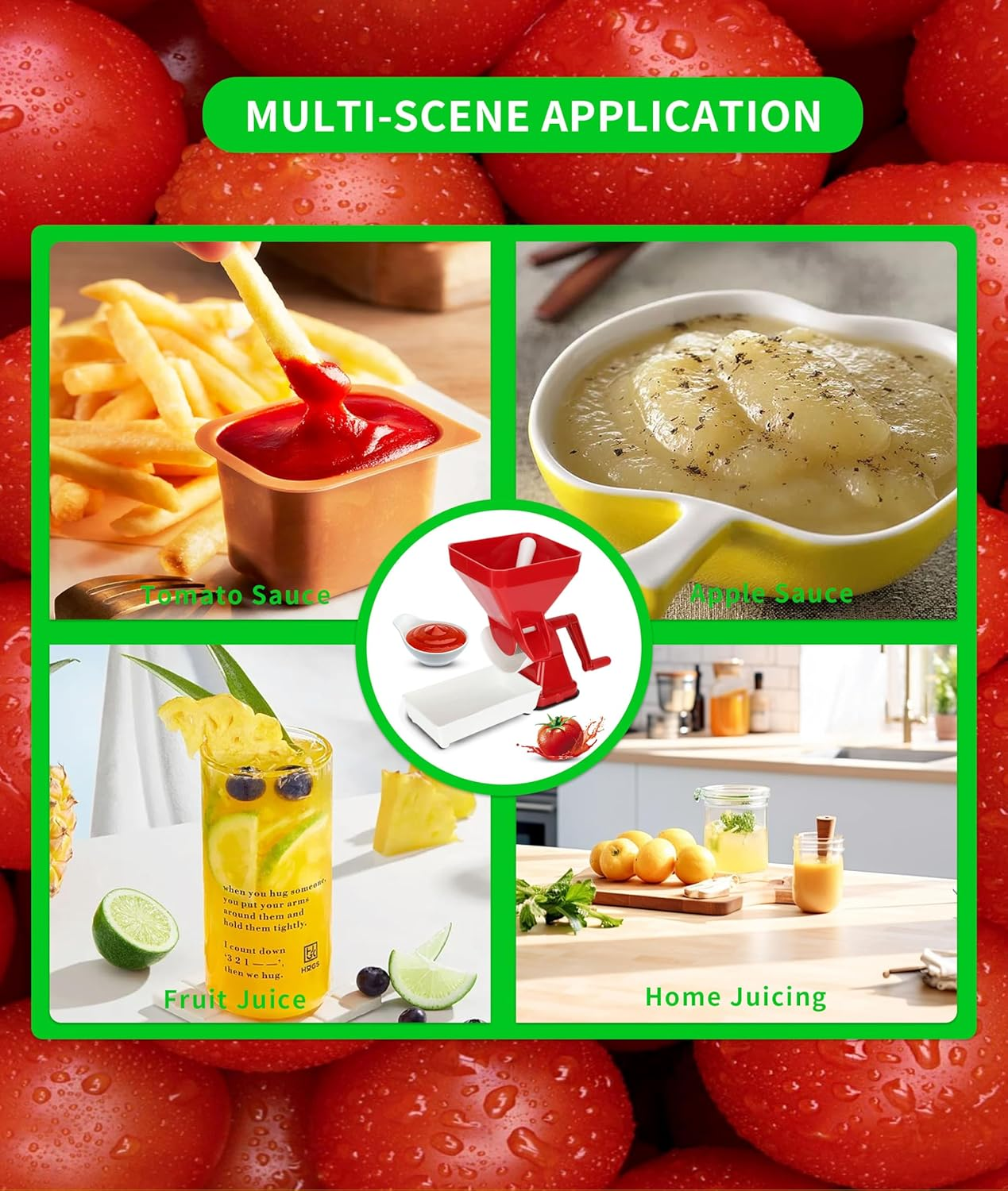 Tomato Press, Manual Food Strainer/Sauce Maker, Tomato Sauce Maker Machine, Food Mill for Tomato Sauce, , Marinara, Sauce Ect image number 1