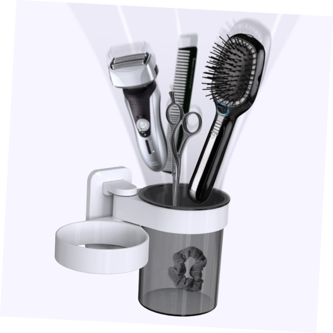 HONITANO Hair Dryer Holder Wall Mounted Bathroom Storage Rack Punch Design for Easy Installation Lightweight Durable Organizer for Hair Care Supplies Modern image number 2