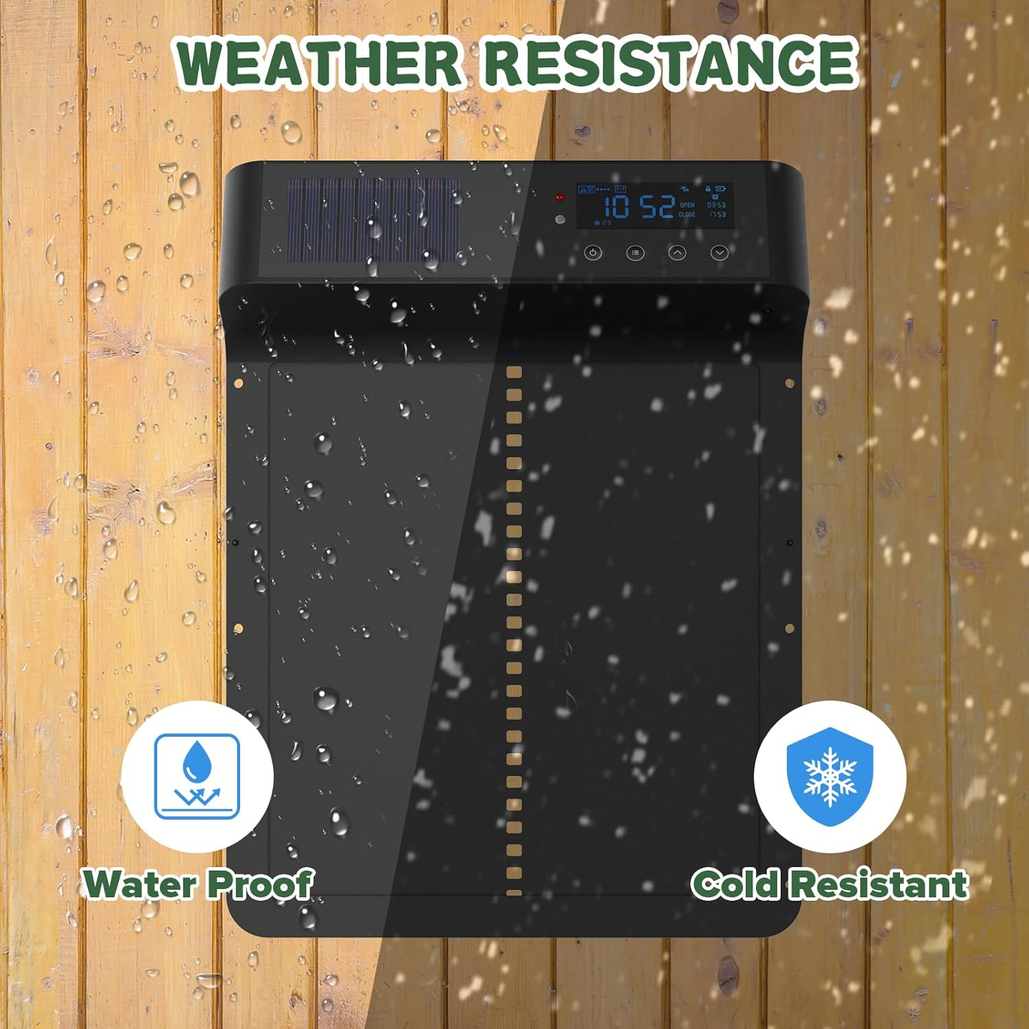 Advwin Automatic Chicken Coop Door Programmable with App Control - Solar Powered Rechargeable Battery | Light Sensor & Timer | Anti-Pinch | Aluminum Alloy image number 4