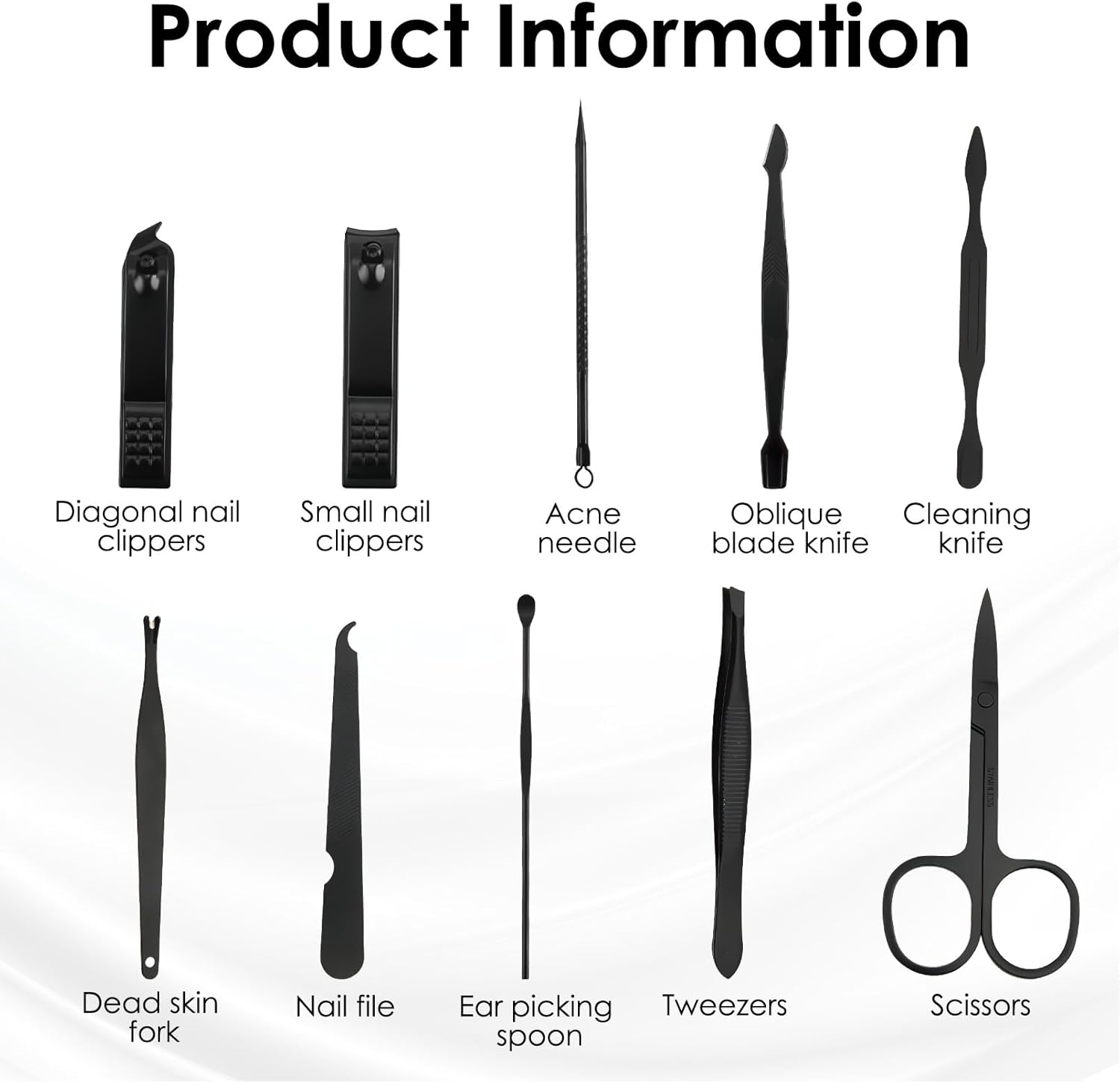 Manicure Set Pedicure Kit Nail Clippers, 2025 Professional Grooming Kit, Stainless Steel Nail Tools 10 in 1 with Luxurious Travel Case Professional Tweezers & Nail File Kit Nail Tools for Men Women image number 3