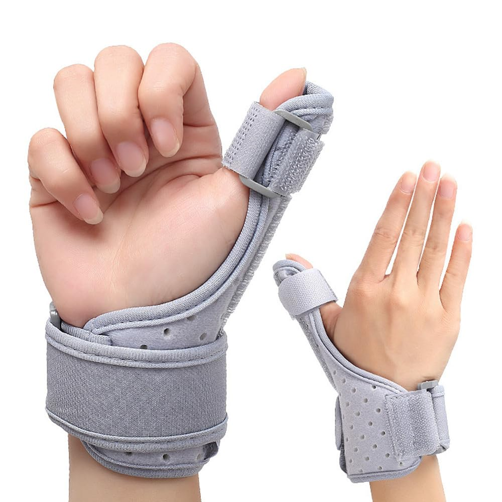 Reversible Thumb & Wrist Brace for Both Hands, Comfortable Spica Support Splint for Sprains, Arthritis,Tendonitis, Lightweight and Breathable (Gray)