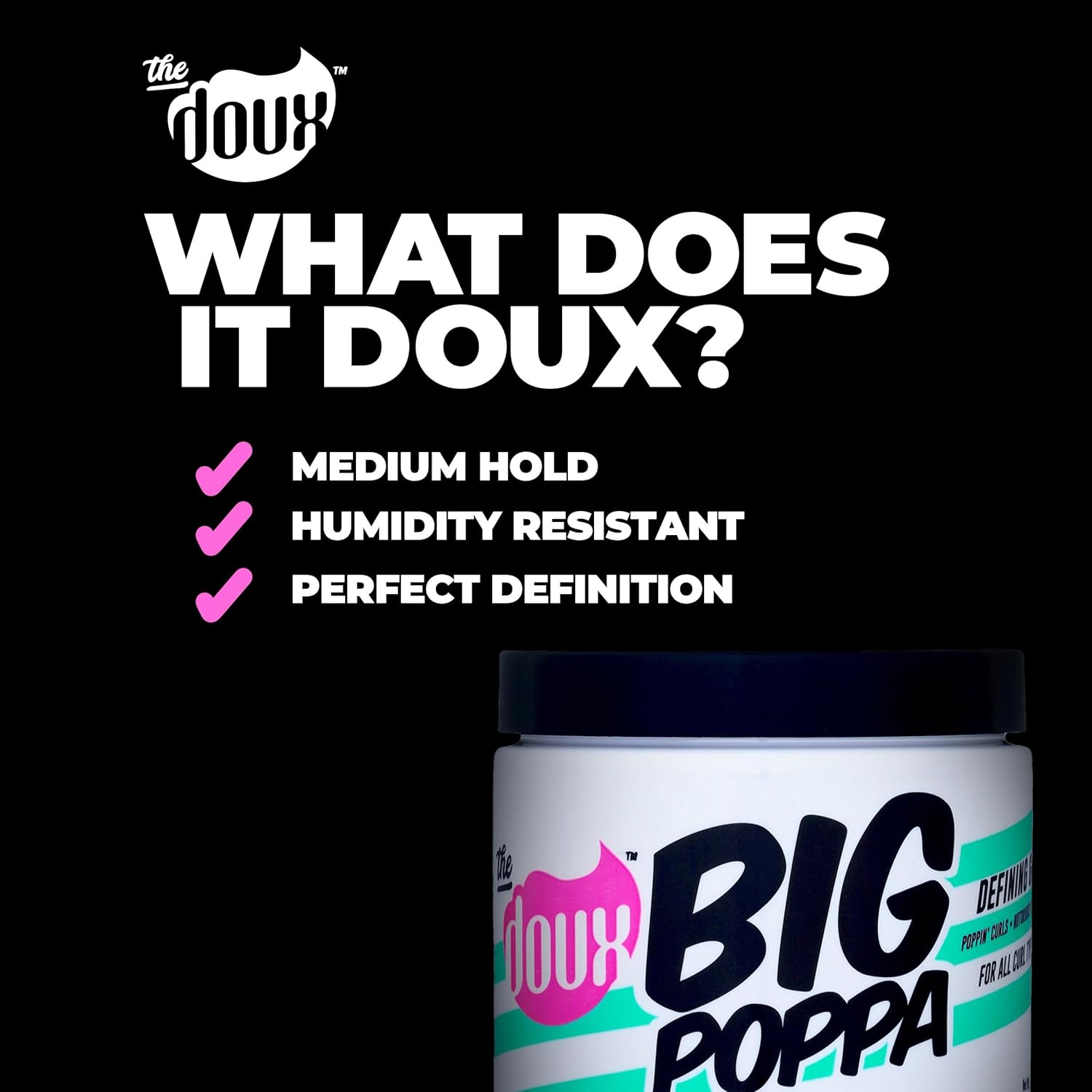 The Doux Big Poppa Defining Gel, Curling Gel to Fight Frizz and Humidity, Curl-Defining Hair Products, Suitable for All Curl Types image number 3