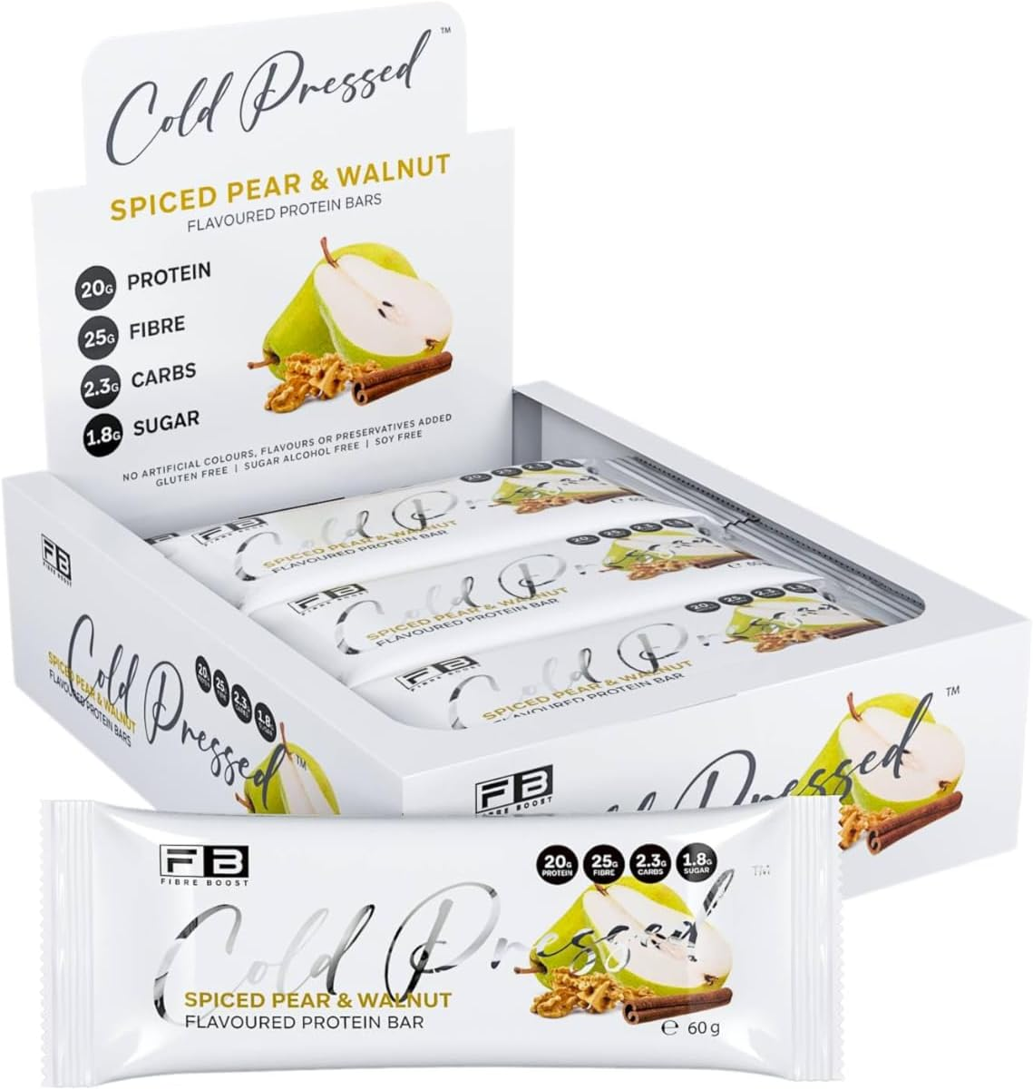 Fibre Boost Cold Pressed Spiced Pear and Walnut Flavoured Protein Bar image number 1