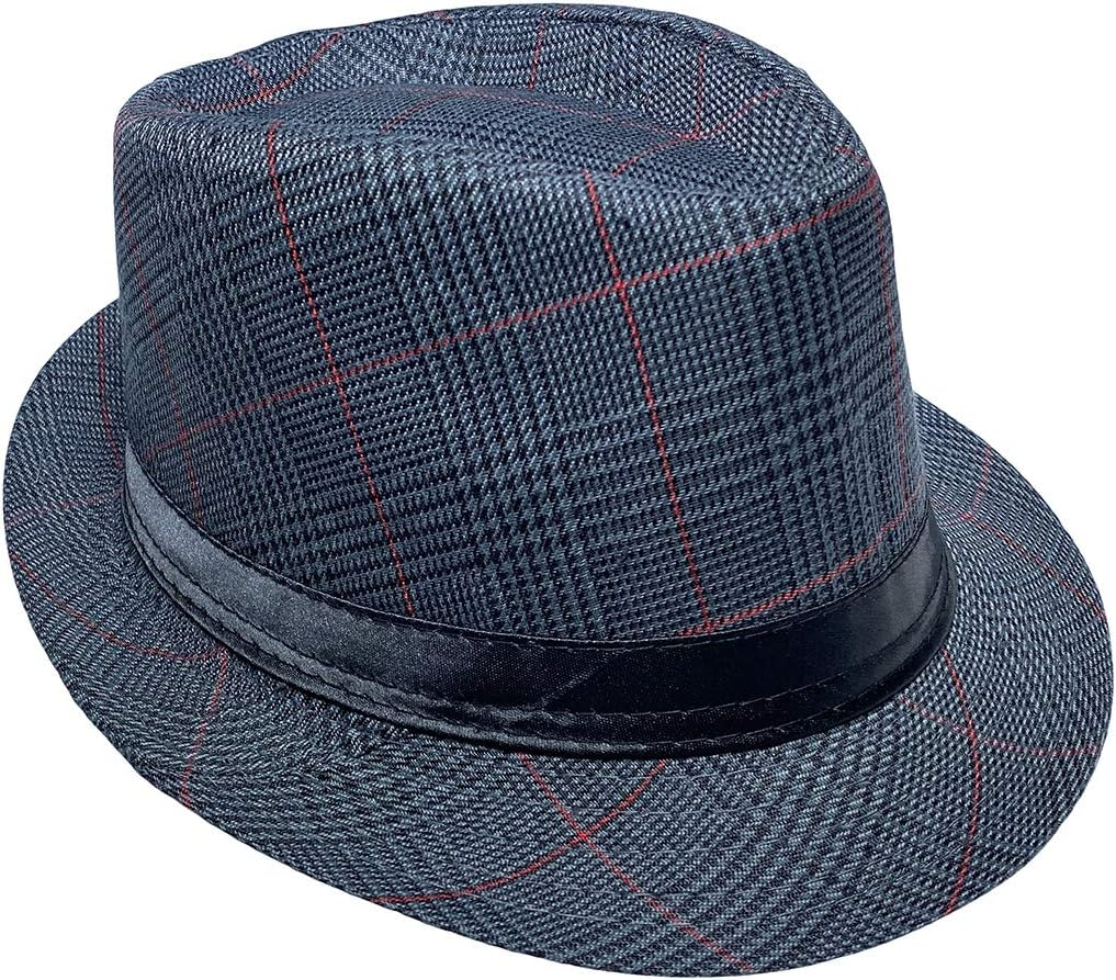 COMVIP Trilby Gangster Fedoras Panama Jazz Hat Short Brim Cotton Bowler Hats for Men/Women