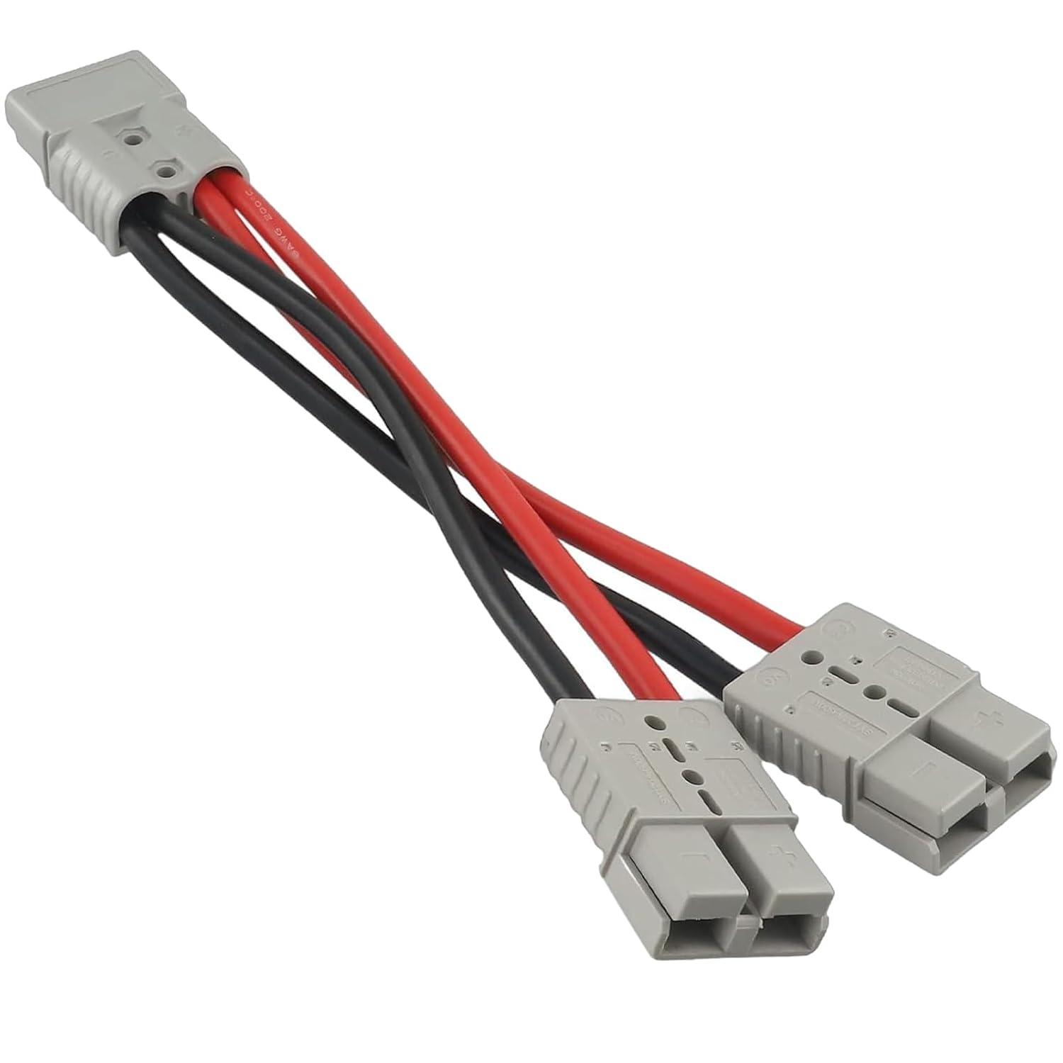 50A Anderson Double Y Splitter Cable,1 to 2 Anderson Plug Connector Double Y Adapter,10 AWG 6Mm Battery Cable for Car, Rv,Truck,Trailer,Winch,Forklift,Solar & Wind Systems image number 3